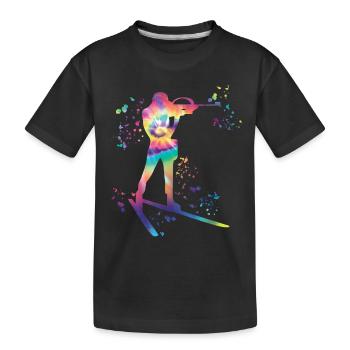 Biathlet Nordische Kombination Biathlon - Kinder Premium Bio T-Shirt - Schwarz - Vorne