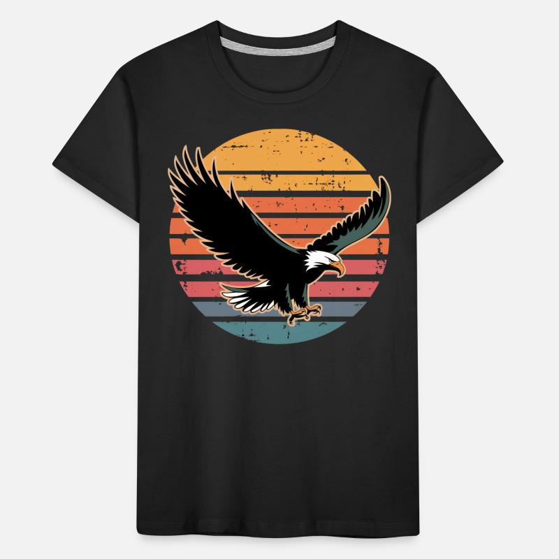 Rétro Vintage Eagle Sunset Nature Lover Eagle Bird T-shirt bio Premium Enfant