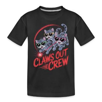 Claws Out – pure cat power - Kids' Premium Organic T-Shirt - black - Front