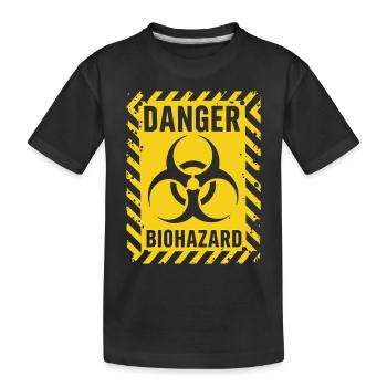 Danger Biohazard Grunge Zombies Apokalypse - Kinder Premium Bio T-Shirt - Schwarz - Vorne