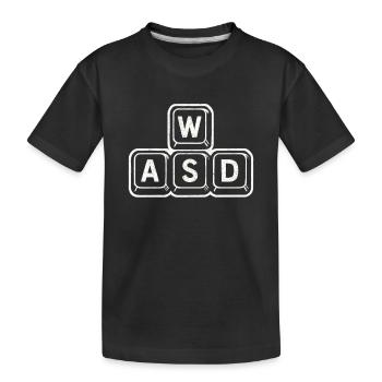 WASD Gamer Buttons – Gaming Control - Kids' Premium Organic T-Shirt - black - Front