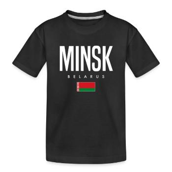 Minsk Belarus Weißrussland - Kinder Premium Bio T-Shirt - Schwarz - Vorne