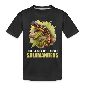 Salamanders Salamander - Kids' Premium Organic T-Shirt - black - Front