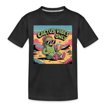 Cactus Vibes Only - Kinder Premium Bio T-Shirt - Schwarz - Vorne