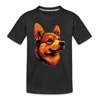 Jouet russe Terrier Chien Jouet russe Russkiy - T-shirt bio Premium Enfant - noir - Devant