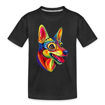 Jouet russe Terrier Chien Jouet russe Russkiy - T-shirt bio Premium Enfant - noir - Devant