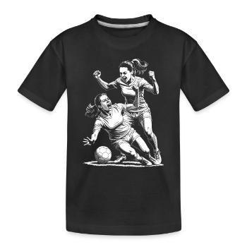 Zweikampf! Frauenfußball Shirt für Siegerinnen! - Kinder Premium Bio T-Shirt - Schwarz - Vorne