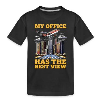 Instructeur de vol Mon bureau a des leçons de vol - T-shirt bio Premium Enfant - noir - Devant