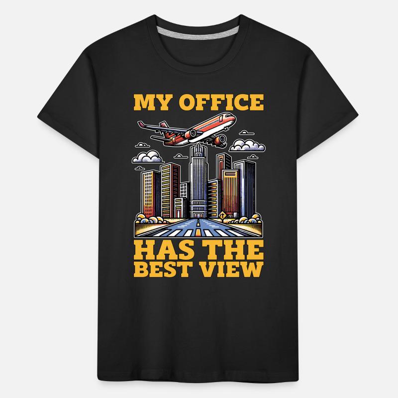Flight Instructor My Office Has Flight Lesson Kids' Premium Organic T-Shirt
