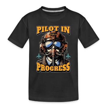 Instructeur de vol Pilote en cours Instructeur de vol - T-shirt bio Premium Enfant - noir - Devant
