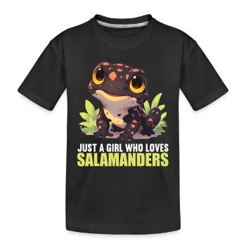 Salamanders Salamander - Kids' Premium Organic T-Shirt - black - Front