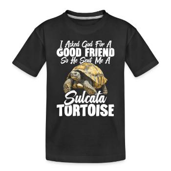 J’ai demandé à Dieu un ami de Dieu, alors il m’a envoyé - T-shirt bio Premium Enfant - noir - Devant