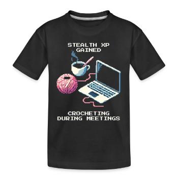 Crochet furtif en réunion | Fil fait à la main - T-shirt bio Premium Enfant - noir - Devant