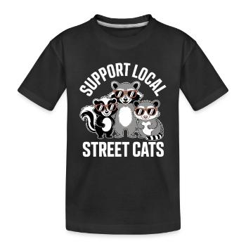 Support Local Street Cats Cool Style - Kinder Premium Bio T-Shirt - Schwarz - Vorne