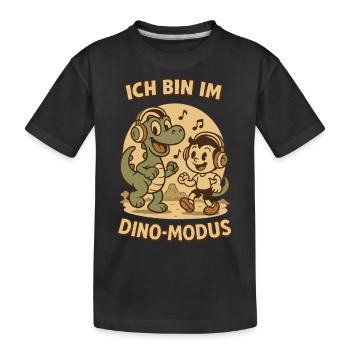 I'm dinosaur lover in dinosaur mode - Kids' Premium Organic T-Shirt - black - Front