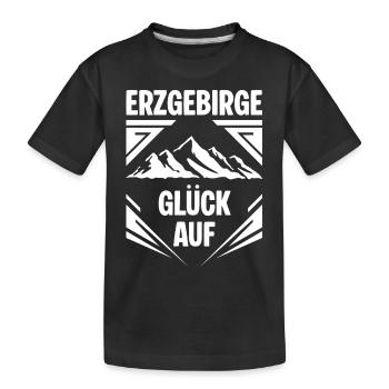 Erzgebirge Glueck auf - Kinder Premium Bio T-Shirt - Schwarz - Vorne