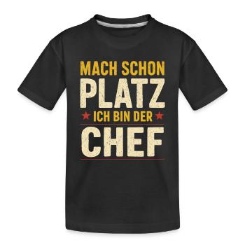 Ich bin der Chef – Spruch - Kinder Premium Bio T-Shirt - Schwarz - Vorne