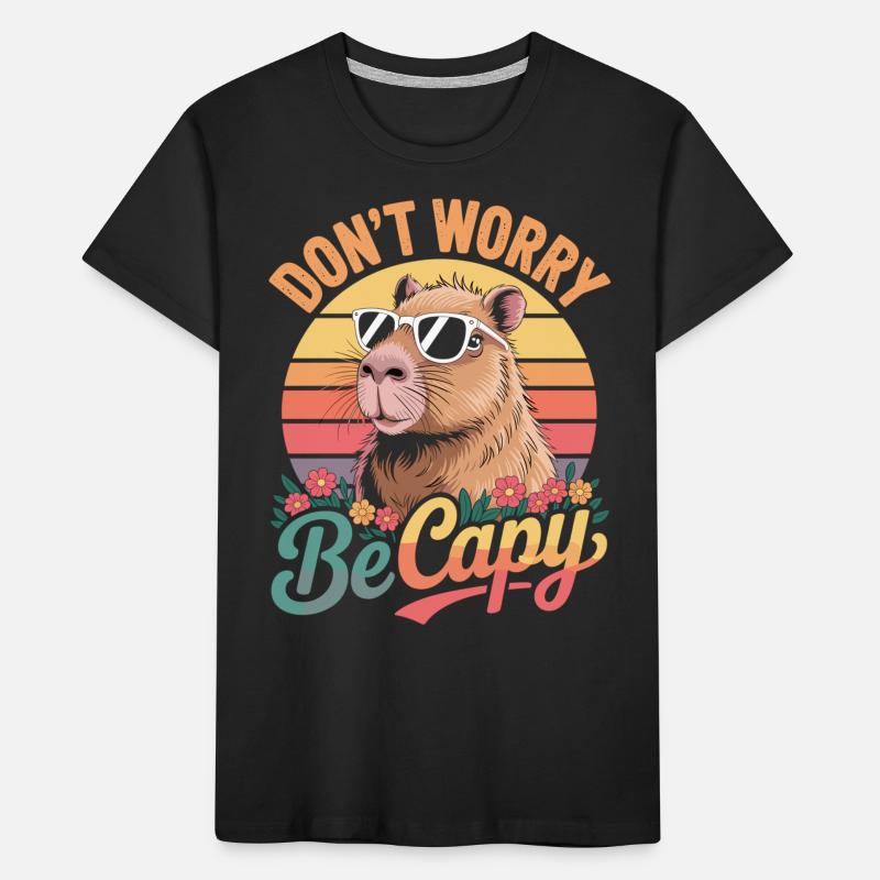 Don’t Worry Be Capy - Capybara rétro T-shirt bio Premium Enfant