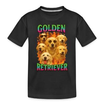 Golden Retriever - Kinder Premium Bio T-Shirt - Schwarz - Vorne