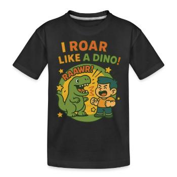 Je rugis comme une pépinière de dinosaures T-rex - T-shirt bio Premium Enfant - noir - Devant