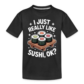 Sushi Japan Lustiges Kawaii Sushi Geschenk - Kinder Premium Bio T-Shirt - Schwarz - Vorne
