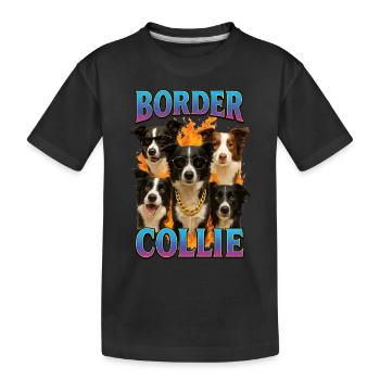 Border Collie - Kinder Premium Bio T-Shirt - Schwarz - Vorne