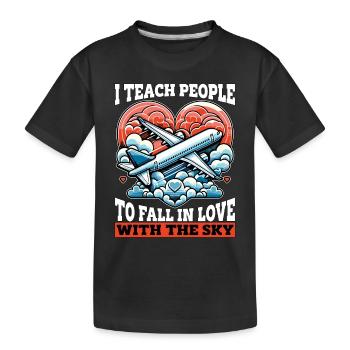 Instructeur de vol J’enseigne aux gens à l’école de pilotage - T-shirt bio Premium Enfant - noir - Devant