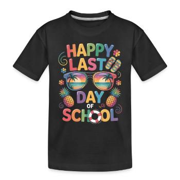 Letzter Schultag Sommerferien Spruch - Kinder Premium Bio T-Shirt - Schwarz - Vorne