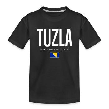 Tuzla Bosnien und Herzegowina - Kinder Premium Bio T-Shirt - Schwarz - Vorne