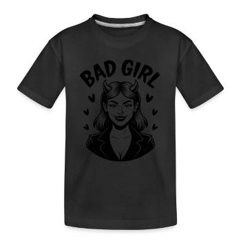 Bad Girl Devilish Smile Illustration - Kids' Premium Organic T-Shirt - black - Front