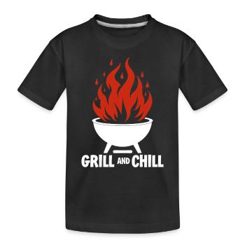 Grillen & Chillen Grill-Logo Grill and Chill - T-shirt bio Premium Enfant - noir - Devant