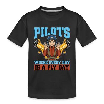 Aerobatic Pilots Where Everyday Is Paragliding - Kids' Premium Organic T-Shirt - black - Front