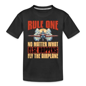 Aerobatic Pilot Rule One RC Pilot Loves Aviation - Kids' Premium Organic T-Shirt - black - Front