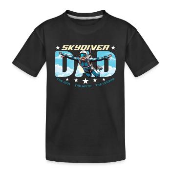 Parachutiste Papa L’idole Le mythe Le parachutiste - T-shirt bio Premium Enfant - noir - Devant