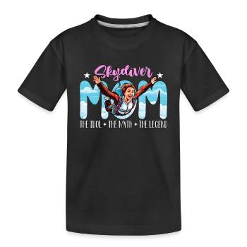 Parachutiste Maman L’idole Le mythe aime le parapente - T-shirt bio Premium Enfant - noir - Devant