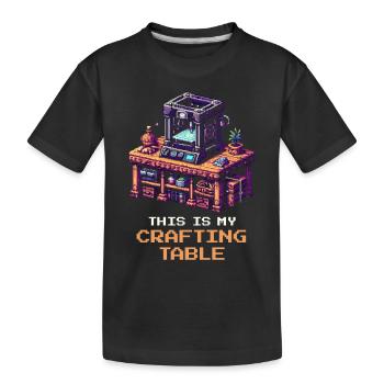 3D Printing Crafting Table | Print Bed Setup - Kids' Premium Organic T-Shirt - black - Front