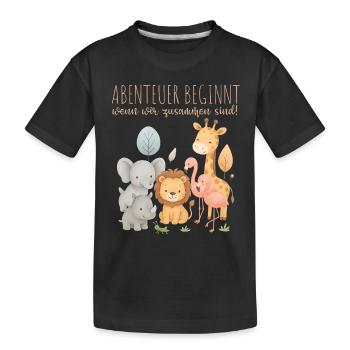 Safari Tiere Abenteuer Design für Kinder - Kinder Premium Bio T-Shirt - Schwarz - Vorne