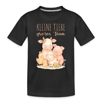 Kleine Tiere Zusammen stark Bauernhof Design - Kinder Premium Bio T-Shirt - Schwarz - Vorne