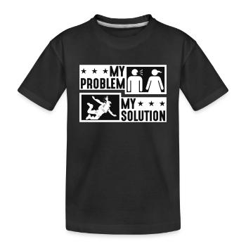 Parachutiste Mon problème Mon Pictogramme Maman Parapente - T-shirt bio Premium Enfant - noir - Devant