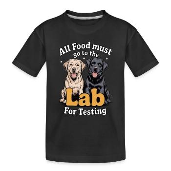 Toute la nourriture doit aller au laboratoire – deux labradors - T-shirt bio Premium Enfant - noir - Devant