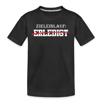 Läufer ZIELEINLAUF ERLEDIGT Laufen Lustiges - Kinder Premium Bio T-Shirt - Schwarz - Vorne