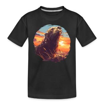 Sea Lions Sea Lion - Kids' Premium Organic T-Shirt - black - Front