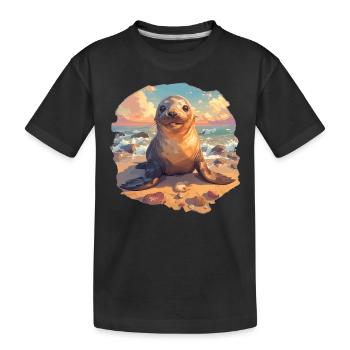 Sea Lions Sea Lion - Kids' Premium Organic T-Shirt - black - Front