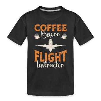 Instructeur de vol Café Ecole de pilotage Amateur de café - T-shirt bio Premium Enfant - noir - Devant