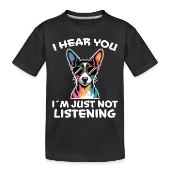Rat Terrier Spruch Lustiges Rat Terrier Geschenk - Kinder Premium Bio T-Shirt - Schwarz - Vorne