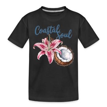 Küstenflair für die Seele, Kokosnuss & Blüte Shirt - Kinder Premium Bio T-Shirt - Schwarz - Vorne