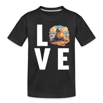 Sea Lions Sea Lion - Kids' Premium Organic T-Shirt - black - Front