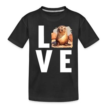 Sea Lions Sea Lion - Kids' Premium Organic T-Shirt - black - Front