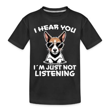 Rat Terrier Spruch Lustiges Rat Terrier Geschenk - Kinder Premium Bio T-Shirt - Schwarz - Vorne