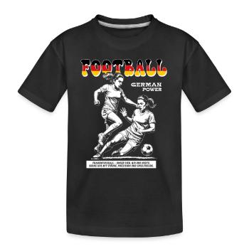 Deutscher Frauenfußball Shirt: Spielfreude pur - Kinder Premium Bio T-Shirt - Schwarz - Vorne